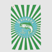 「おじいちゃんは私の魚釣りバディ」 ゴルフタオル (正面)