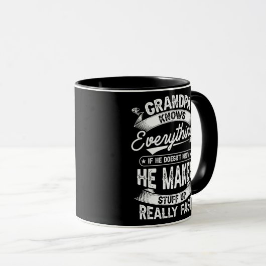 おじいちゃんは贈り物おもしろいを全て知って父のいる マグカップ (正面右)