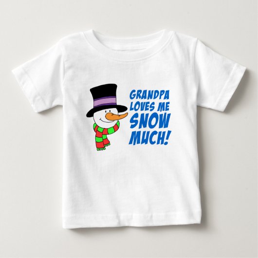 おじいちゃんは雪が大好き ベビーTシャツ (正面)