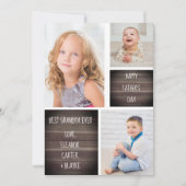 おじいちゃんへの現代的な写真コラージュの父の日カード 招待状 (正面)