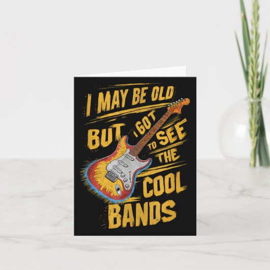おじいちゃんへの面白いギターTシャツ 誕生日プレゼントに最適 カード (正面)