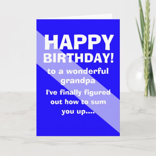 おじいちゃんへ孫からお誕生日おめでとうのユーモアギフト カード (正面)