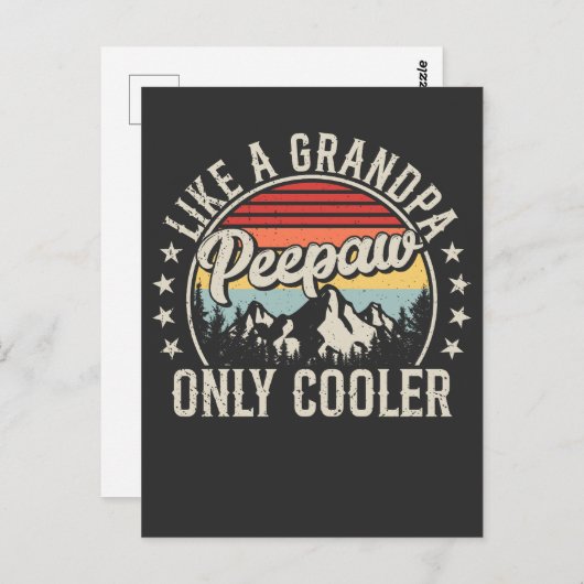 おじいちゃんみたいだけど、もっとかっこいいレトロ ポストカード (正面/裏面)