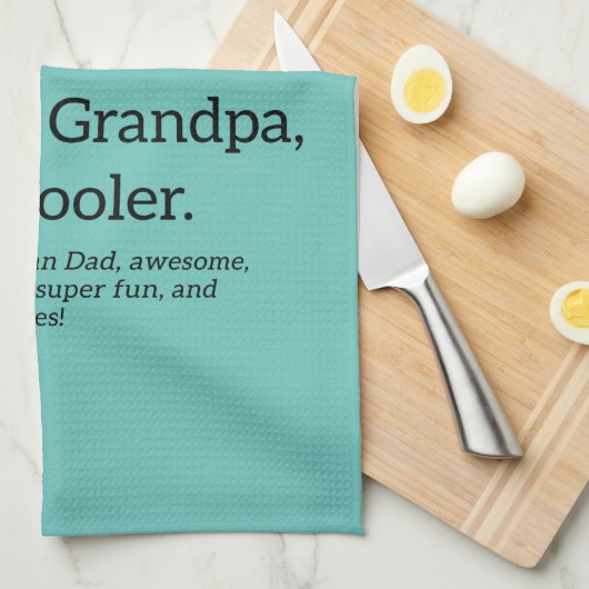 おじいちゃんみたいなファンパクールー キッチンタオル (四つ折り)