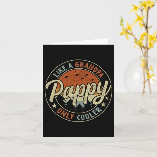 おじいちゃんみたいにカッコイイ お父さんだけどさらにクールなビンテージ レトロスタイル 太っちょ カード (黄色い花)