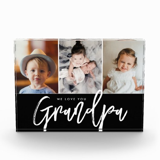 おじいちゃんを愛してる孫たちの写真 フォトブロック (正面)