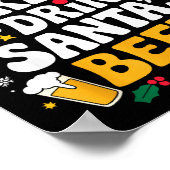おじいちゃんクリスマス メンズ パパ 最も可能性がある サンタのビールを飲む ポスター (角)
