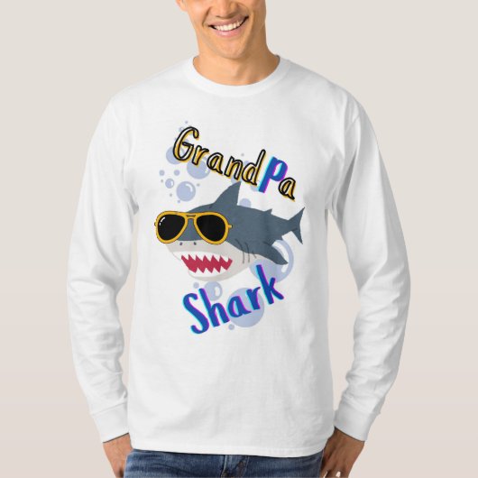 おじいちゃんサメ眼鏡で涼しい Tシャツ (正面)