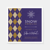 おじいちゃんスタイルの冬のウェディングシャワーパーティー スタンダードカクテルナプキン (正面)