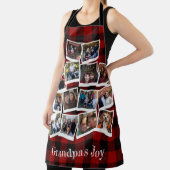 おじいちゃんズジョイフォトコラージュバッファロー素朴プレイド エプロン (インサイチュ)