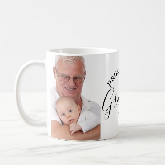 おじいちゃんタイポグラフィ2フォトコラージュに昇格 コーヒーマグカップ (左)