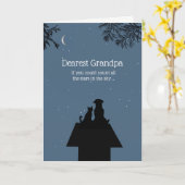 おじいちゃんハッピーバースデーかわいい犬と猫 カード (黄色い花)