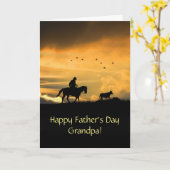 おじいちゃんハッピー父親の日かわいいカウボーイカントリー カード (黄色い花)