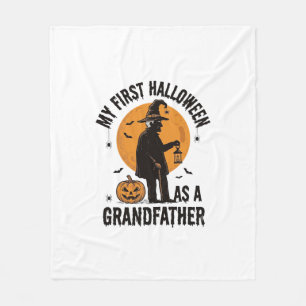 おじいちゃんハロウィンTシャツ 初めてのハロウィン おじいちゃん_1 フリースブランケット