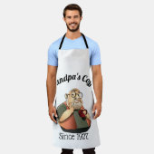 おじいちゃんパーソナライズされたのコーヒーショップサインエプロン エプロン (着用した状態)