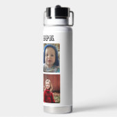 おじいちゃんパーソナライズされた |グランドキッズの写真 ウォーターボトル (背面)