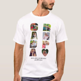 おじいちゃんフォトコラージュ 孫の名前の切り抜き Tシャツ