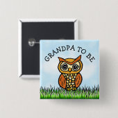 おじいちゃんフクロウ赤ちゃんシャワー 缶バッジ (正面&裏面)