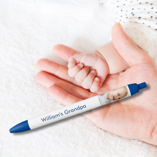 おじいちゃんベビーの写真パーソナライズされた 黒ボールペン