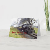 おじいちゃんペンの父の日。蒸気機関車 カード (正面)