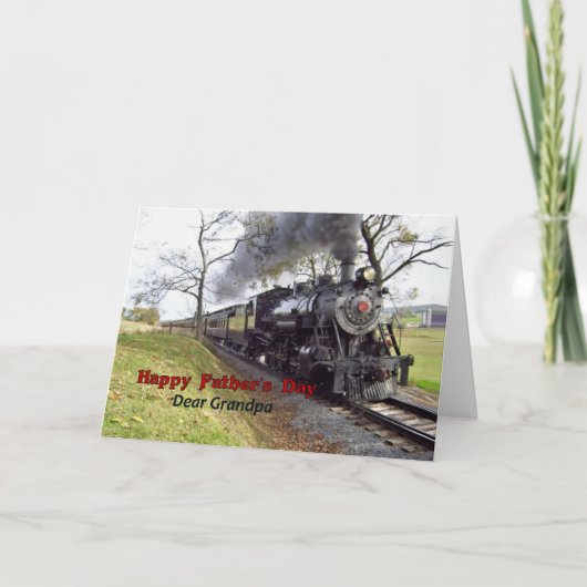 おじいちゃんペンの父の日。蒸気機関車 カード (正面)
