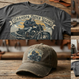 おじいちゃんライダーの伝説トレンディーデザイン Tシャツ