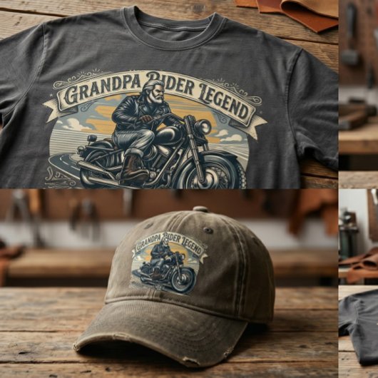 おじいちゃんライダーの伝説トレンディーデザイン Tシャツ