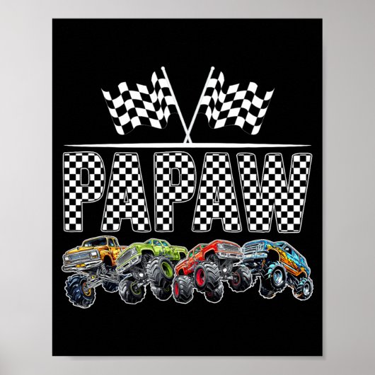 おじいちゃんレトロモンスタートラックファミリーバースデーマッチング ポスター (正面)