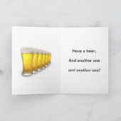 おじいちゃん保、静かにビールの誕生日カードを飲む。 カード (内部)