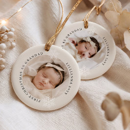 おじいちゃん初のクリスマス 2枚の写真入り オーナメント