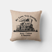 おじいちゃん名を追加する愛するおじいちゃん蒸気列車 クッション (正面)