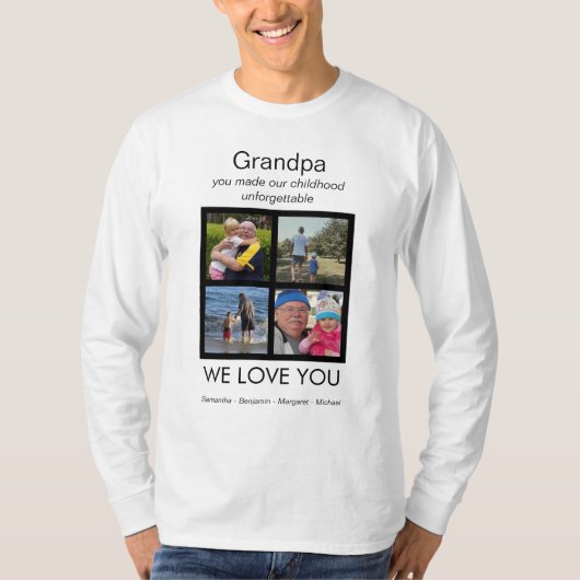 おじいちゃん大好きフォトギフト ホワイト Tシャツ (正面)
