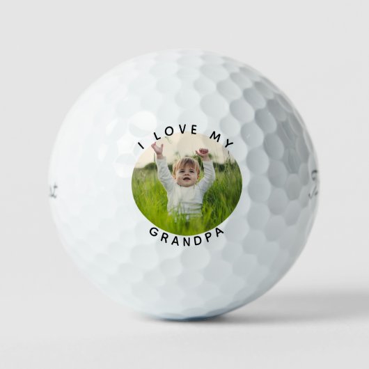 おじいちゃん大好き孫の写真Titleist ゴルフボール (正面)