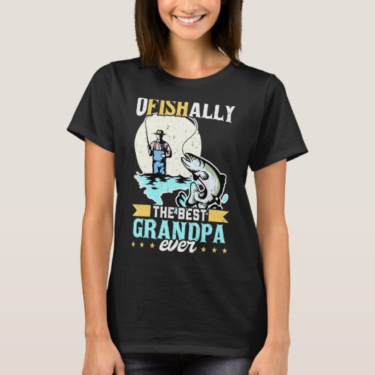 おじいちゃん大好き釣りおじいちゃん Tシャツ (正面)