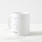おじいちゃん大好き カスタム赤ちゃんの顔の似顔絵 コーヒーマグカップ (正面左)