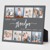 おじいちゃん大好き 8枚フォトコラージュ グレー フォトプラーク (側面)
