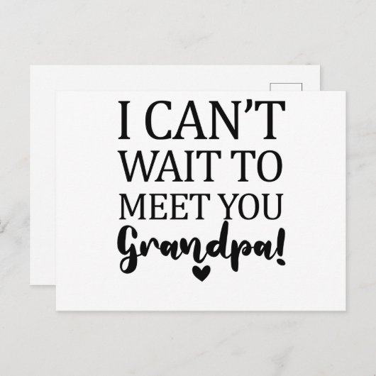 おじいちゃん妊娠アナウンクスに会うのが待ち遠しい ポストカード (正面/裏面)