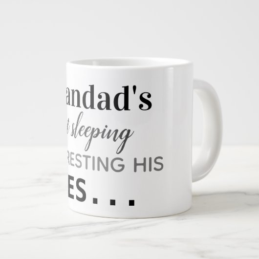 おじいちゃん寝てないし… ジャンボコーヒーマグカップ (正面右)