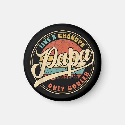 おじいちゃん専用クールパパパップおもしろいのような マグネット (正面)