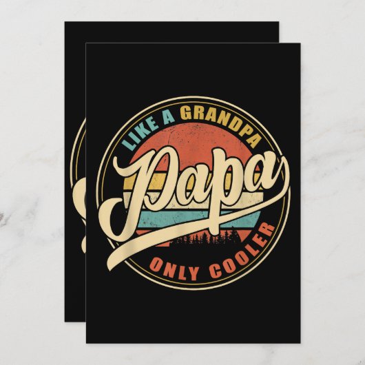 おじいちゃん専用クールパパパップおもしろいのような 招待状 (正面/裏面)