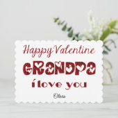 おじいちゃん愛かわいいキューピッドタイポグラフィバレンタイン シーズンカード (スタンド正面)