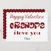 おじいちゃん愛かわいいキューピッドタイポグラフィバレンタイン シーズンカード (正面/裏面)