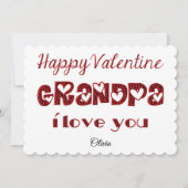 おじいちゃん愛かわいいキューピッドタイポグラフィバレンタイン シーズンカード (正面)