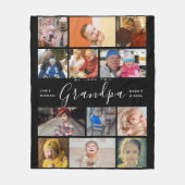 おじいちゃん愛してる | モダンハート写真のコラージュ フリースブランケット (正面)