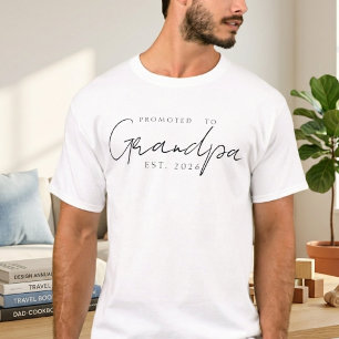 おじいちゃん昇格 クラシック設立年スクリプト デザイン Tシャツ
