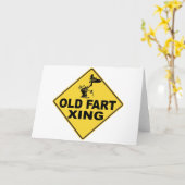 おじいちゃん横断中 カード (黄色い花)