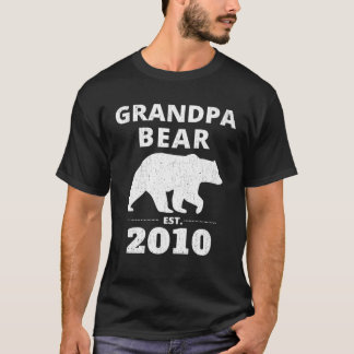 おじいちゃん熊 Est 2010 ヴィンテージ ベア おじいちゃんに Tシャツ