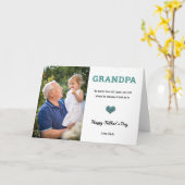 おじいちゃん父の日かわいいハート写真 カード (黄色い花)