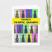 おじいちゃん父の日ネクタイ着用のシャツとネクタイ カード (正面)