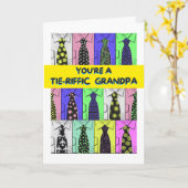 おじいちゃん父の日ネクタイ着用のシャツとネクタイ カード (黄色い花)